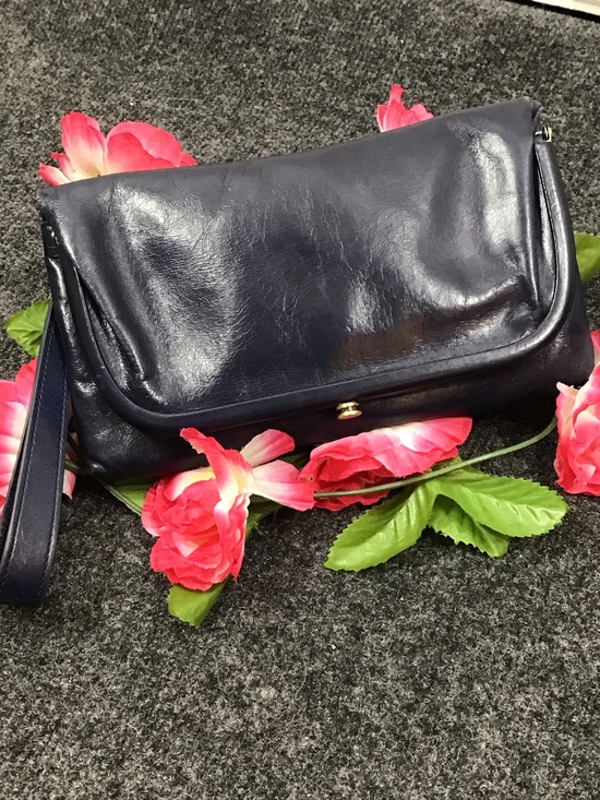 HOBO Handbags - Hobo Int Classic Navy Leather fold over Wristlet Clutch
